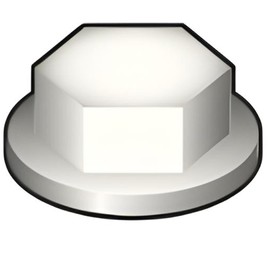 Bricoloco Protective Caps for Screws and Hex Nuts Made of High Density Polyethylene Cover Cap Plastic for Covering Screws, White, RAL 9010 - M10, 50