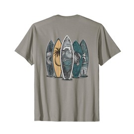 On Back Surfing Tropical Surfboards Vintage Surfboard Surfer T-Shirt
