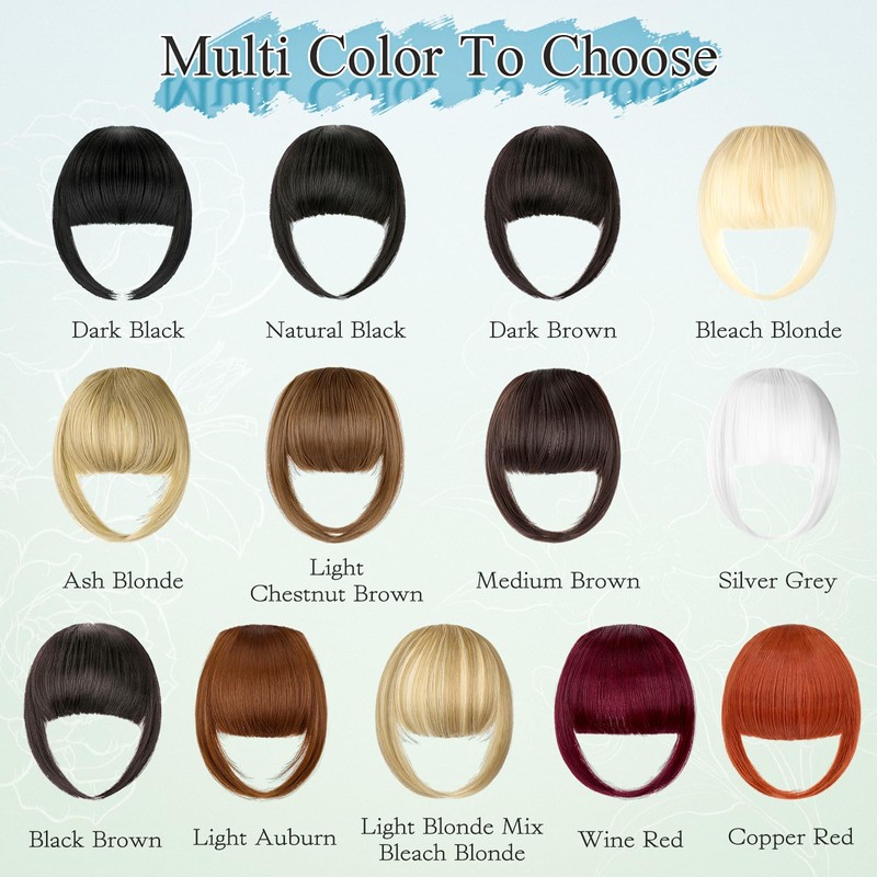 Fanguilar Clip in Bangs, Medium Brown Fake Bangs Hair Clip