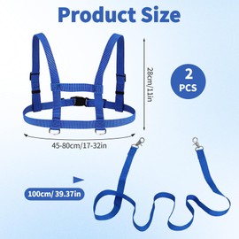 Pack of 2 Horse Lead for Children, Children's Lead Horse Harness for Children to Play Saddle Wooden Horse Accessories Game Horse Lead Climbing Harness Horse Toy Lead for Boys Girls, Blue