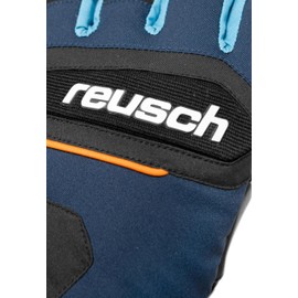 Reusch Dragon R-TEX® XT Warm Waterproof Windproof and Breathable Unisex Winter Gloves Finger Gloves Snow Gloves Ski Gloves for Men and Women Blue/Orange