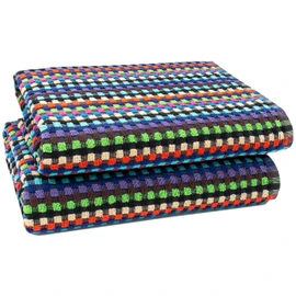 ZOLLNER Set of 2 Bath Towels 70 x 140 cm 100% Cotton 380 g/m² Multi-Coloured