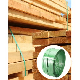 QWORK Heavy Duty Packaging Strap Roll, 720' x 5/8" x 0.035" Green Polyester Banding Pallet Strapping Coil, 1400lbs Break Strength, Poly Strapping for Friction Weld Tools (1 Roll)