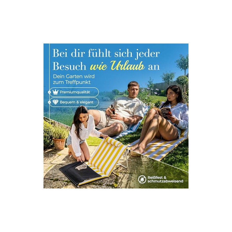Strandmatte klappbar mit Dicker Polsterung –strandliege klappbar leicht für Strand,
