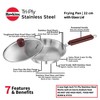 HAWKINS Tri-ply Stainless Steel Frying Pan 22 cm with Glass