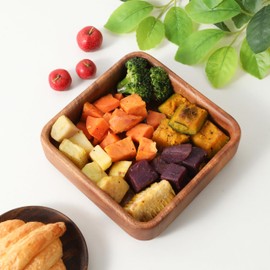 Bamxzoo Rectangular Wooden Dessert Plates 6"-100% Natural Walnut Wood Appetizer Platter for Serving Snacks and Food-Decorative Small Serving Plates for Cheese, Charcuterie and Sandwiches