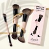 Jessup 3 Brochas de Maquillaje Rostro Doble Punta para Contorno