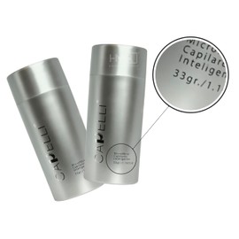 2 piezas Capelli 33 g Microfibras Capilares, apariencia cabello abundante, volumen en segundos, cabeza, barba y bigote (Castaño claro)