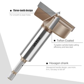 Drill Bit Set for Woodworking, Diameter 0.79inch, Carbide Tipped Wood Hole Saw Auger Opener, Hole Opener Hinge Hole Cutter for Woodworking, Plastic, Plywood Products