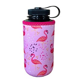 Koverz XL - #1 Neoprene 32-40 oz Water Bottle Insulator Cooler Coolie - Pink Flamingos