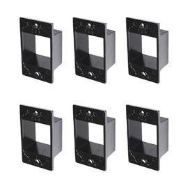 Plum Fittings Aluminum Fence Standard Wall Mount 1 5/8" x 1 5/8" for Rails - Residential Rail Mounts | Black | Pack of 6