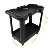 Aain 2 Shelf Heavy Duty Plastic Utility Cart, Supports Up