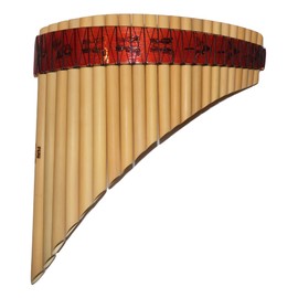 Bamboo Pan Flute 22 Pipes Natural Bamboo Tuned Mi Minor Case Included -