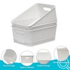 6 Pack Plastic Storage Baskets with Handles,Stackable Organizer Bins for