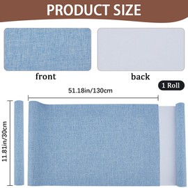 CRASPIRE 51 x 11.8 Inch Light Blue Book Cloth Book Binding Fabric with Paper Back Polyester Linen Woven Cover for Books Album Scrapbooking Archival DIY Covering Bookbinding Protector