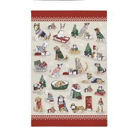 Ulster Weavers Christmas Dogs 100% Cotton Tea Towel, Merry Mutts