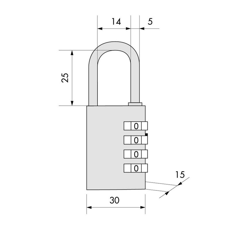 CISA 21190 Professional Plus 2 Combination Padlock, Brass, 30 mm