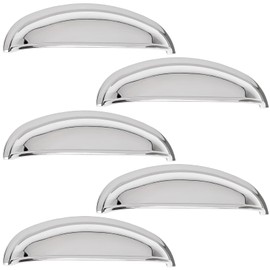 SOTECH Pack of 5 Shell Handles Nickel Polished Chrome BA 96 mm Shell Handle Cabinet Handles Door Handles