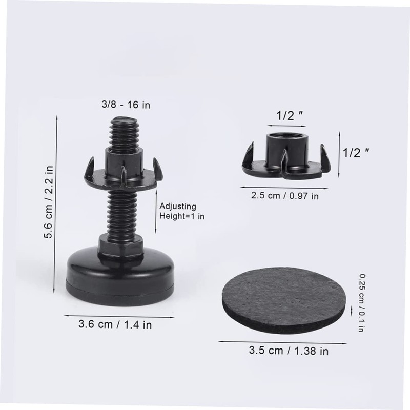COHEALI 1set Adjustable Heavy Duty Furniture Levelers with Threaded Inserts