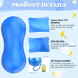 ieddet Sensory Peanut Ball, Sensory Toys for Kids with Autism, Physical Therapy Equipment, Designed to Train Kids’ Balance and Coordination Skills, Suitable for School or Home Therapy, Autism Toys