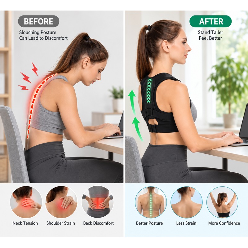 Adjustable Posture Support Belt for Daily Wear – Cotton &