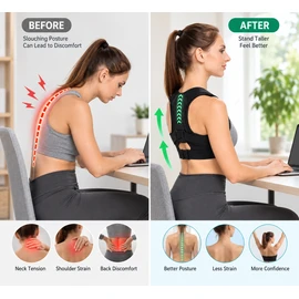 Adjustable Posture Support Belt for Daily Wear – Cotton & Neoprene Shoulder Back Support for Home, Office & Sports