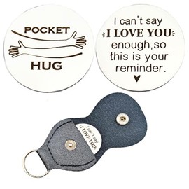 Anniversary Christmas Gift for Husband Wife Pocket Hug Token Long Distance Relationship Gifts for Him Her I Can't Say I Love You Enough Hug Tokens Keepsake for Family Friends