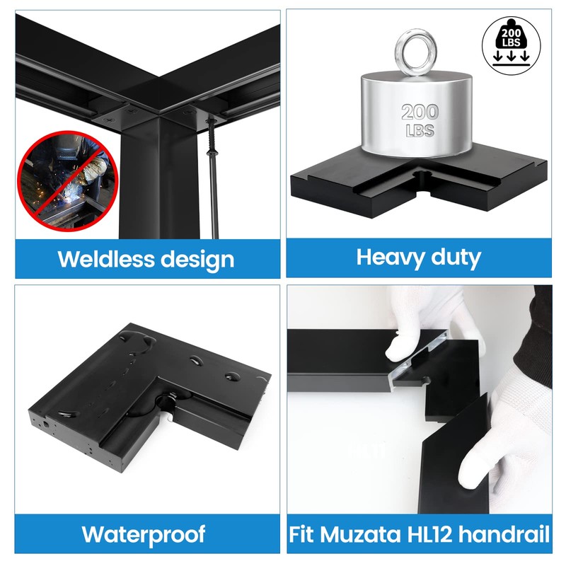 Muzata HL12 LED Handrail Accessories - 2Pack 90°Corner Connector High