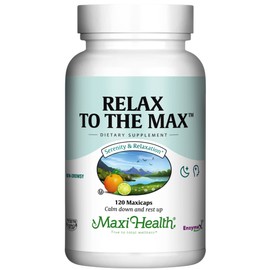 Maxi Health - Relax to The Max Stress Relief Formula (120 Count) Stress Relief Capsules with Vitamin C, Calcium, L-Theanine, L-Taurine & Amino Acids - All Natural Calming & Relaxation Supplements