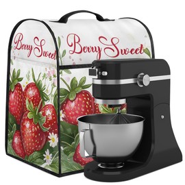 Stand Mixer Cover for Stand Mixer 6-8 Quarts Strawberry Red Fruit Dust Kitchen Aid Cover with Pockets Appliance Protective Covers for Home Kitchen Counter Appliance Accessories