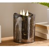 QVC 3-Wick Illuminated 7" Crackle Glass Candle by Valerie -