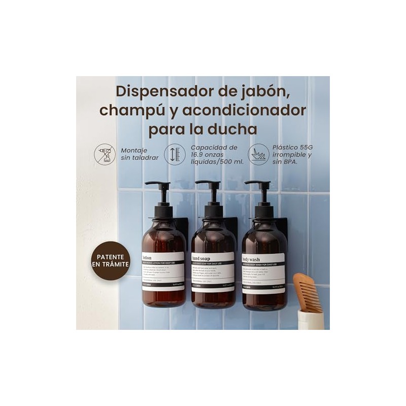 MAISONOVO Dispensador de champú y acondicionador - Dispensador de jabón