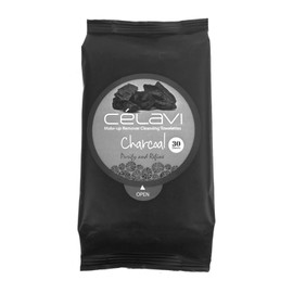 Celavi Cosmetics Celavi Makeup Remover Cleansing Wipes Removing Towelettes 2 Packs - 60 Sheets (Charcoal)