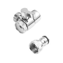DOITOOL 2PCS Sink Faucet Diverter Valve With Aerator and Male Threaded Adapter,Faucet Adapter for Washing Machine Hose Attachment, Faucet Connector for Water Diversion