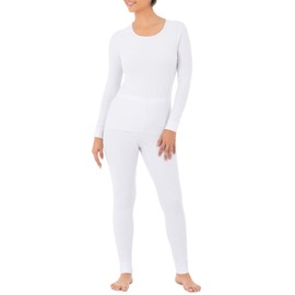 Fruit of the Loom Women's Micro Waffle Premium Thermal Set, White, 1X