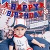 Baseball Happy Birthday Banner – Red and Blue Glitter Letter