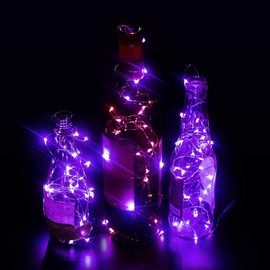 Tasodin - Guirnalda de luces LED impermeables de 5 m, funciona con pilas, para bodas, hogar, jardín, fiesta, decoración de Navidad, color morado