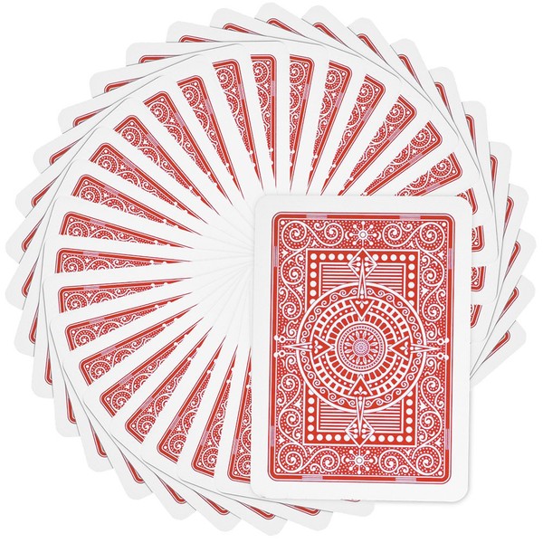 Modiano Texas Poker Hold'em 100% Plastic Playing Cards, Jumbo Index, Poker Wide Size (Red)