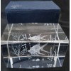 Glass Crystal Glass 3D Laser Etched Solid Cube Fish-Decorativ