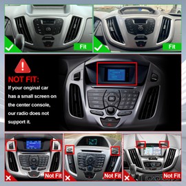 Android 14 Car Radio for 2+32G Ford Transit 2013-2019 9'' Touchscreen Car Stereo with Carplay Android Auto Backup Camera Mirror Link GPS Navigation WiFi Bluetooth FM Steering Wheel Controls