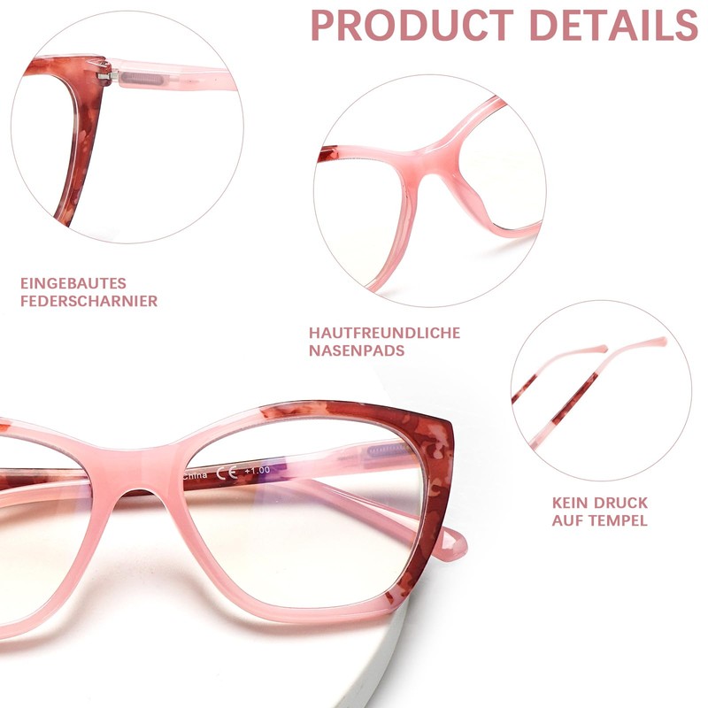 Ronecool 4Pack Progressive Multifocus Reading Glasses for Women Blue Light