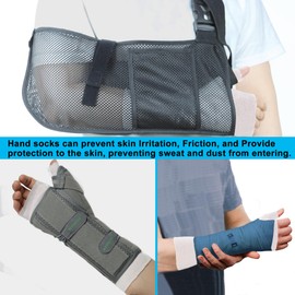 KONSEDIK Hand Socks for Splint (Pack of 6),Elastic Stockinette Tubing,Wrist Brace with Thumb Spica Liner,Tubular Gauze Sleeve,Cast Wrap Sleeve,Arm Cover for Men and Women(White,Large)