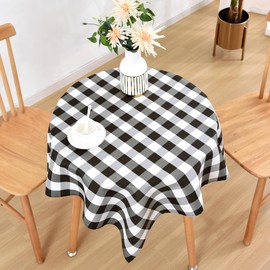 Wolkemer Small Square Tablecloth Farmhouse Checkered Black and White Gingham Table Cloth Buffalo Plaid Fabric Table Cover for Dining Room Kitchen Party Tables Decor 36x36 Inch