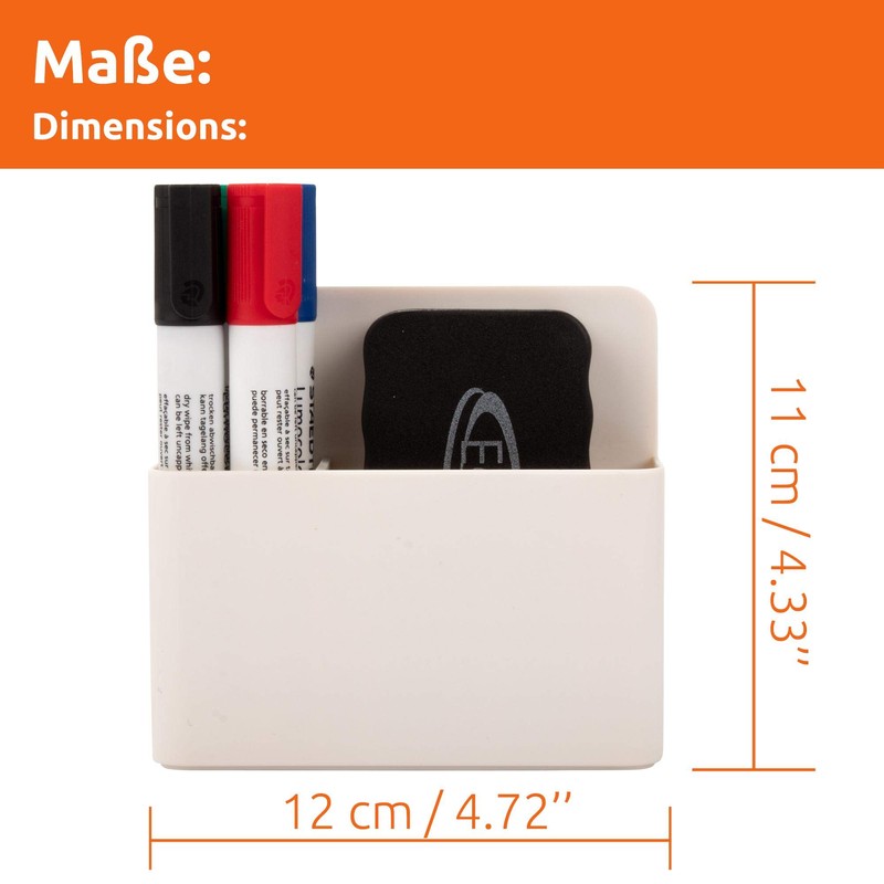ECENCE Magnetic Pen Holder, Magnetic Pen Holder with 2 Compartments
