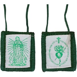 Green Scapular with Immaculate Heart of Mary Prayer | Powerful Sacramental for Catholic Devotion and Spiritual Comfort | Great Christian Gift for Confirmation