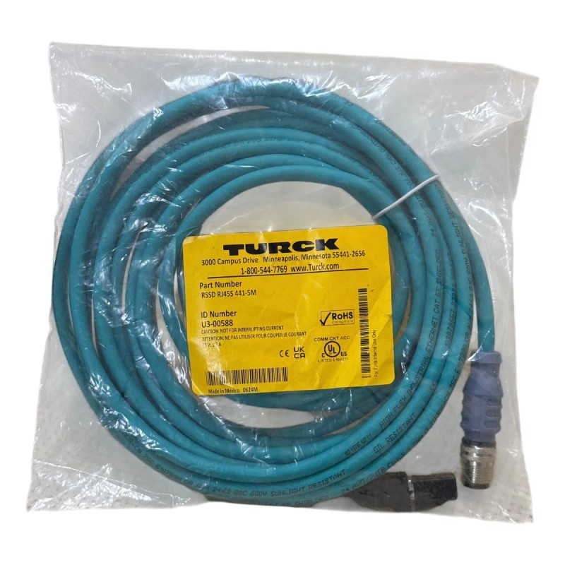 Turck Rssd Rj45s 441-5m M12 4 Pin - Ethernet U3-00588