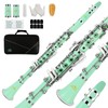 EASTROCK Bb Flat Clarinet - Nickel Keys, Green, Beginner Student