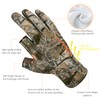BASSDASH Unisex Fingerless Fleece Liner Camo Hunting Gloves for Cold