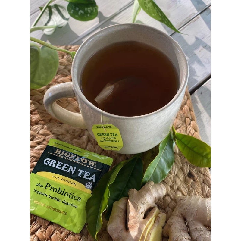 Bigelow Green Tea with Ginger Plus Probiotics Pack of 6