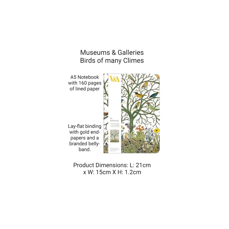 V&A Birds of Many Climes A5 Notebook